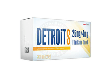 DETROITS 25MG/8MG FILM KAPLI TABLET (14 TABLET)